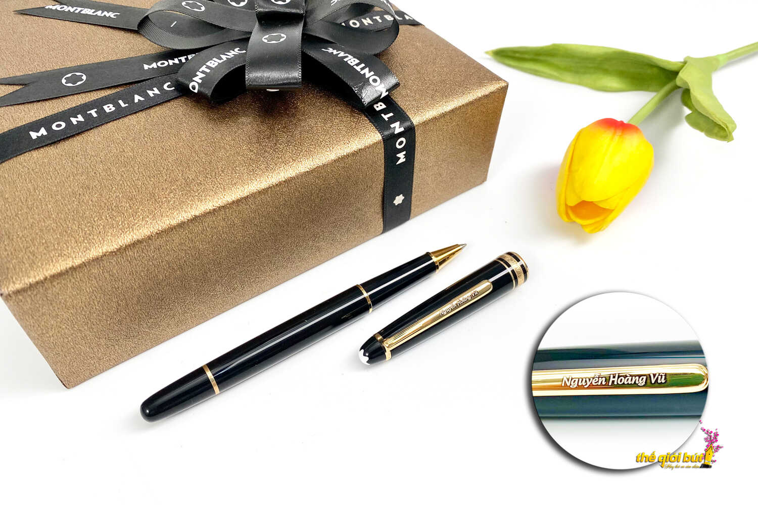 Bút dạ bi Montblanc Meisterstuck Gold Coated Rollerball Pen 12890