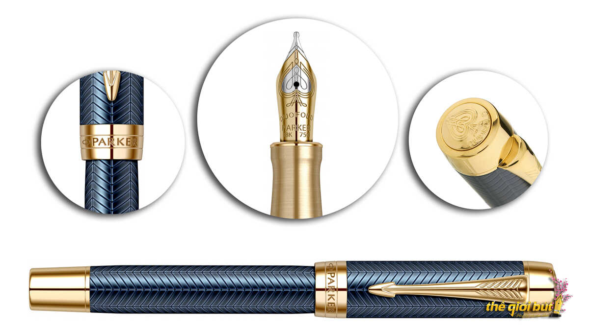 Bút máy Parker Duofold Prestige Blue Chevron Fountain Pen 1931369