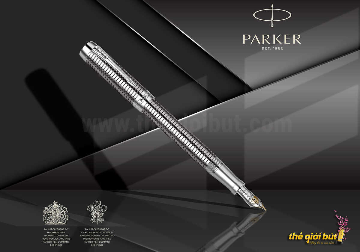 Bút máy Parker Duofold Prestige Ruthenium Chiselled Fountain Pen 1931333