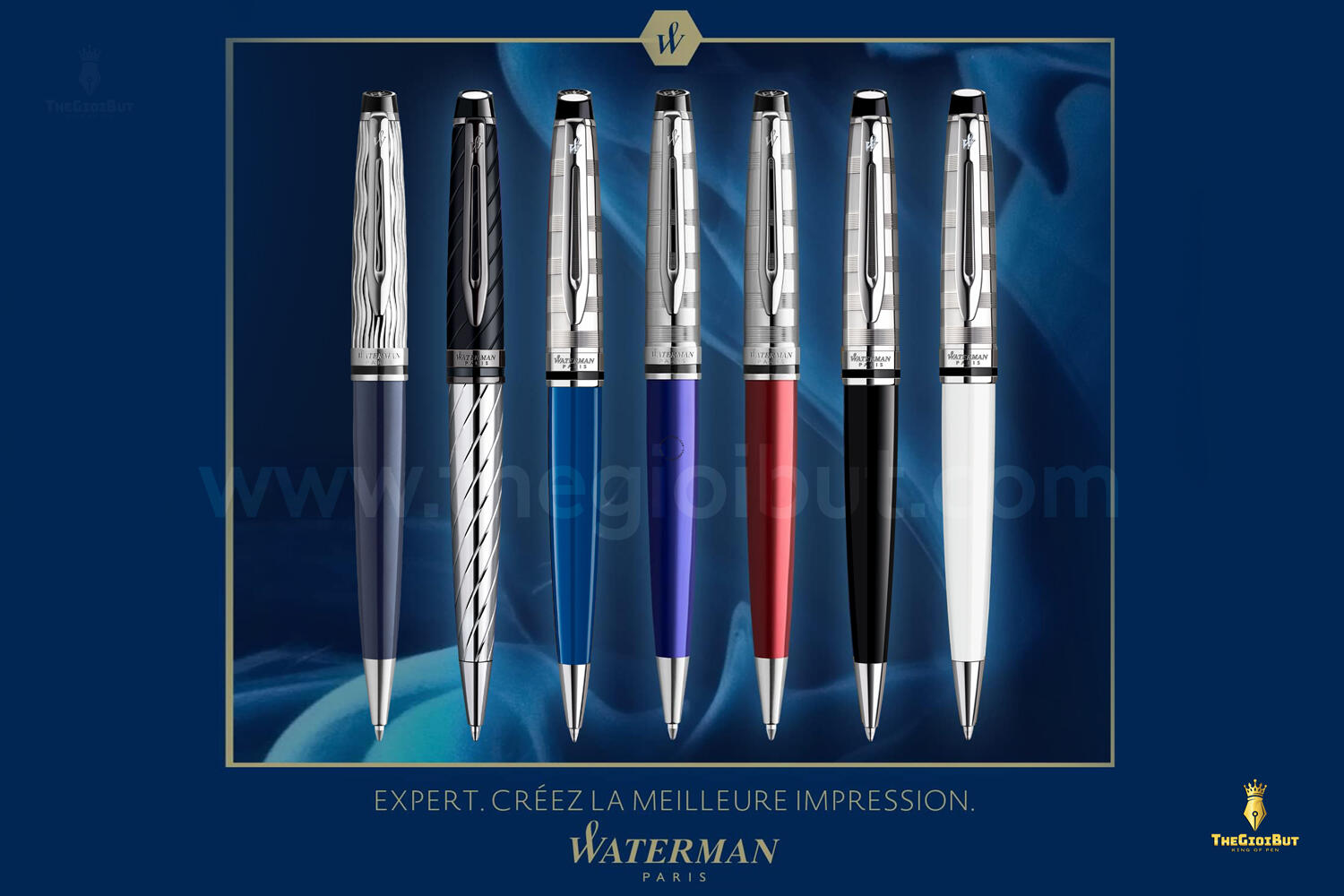 Bút bi Waterman Expert Lessence Du Bleu Lacquer CT Ballpoint Pen 2166466