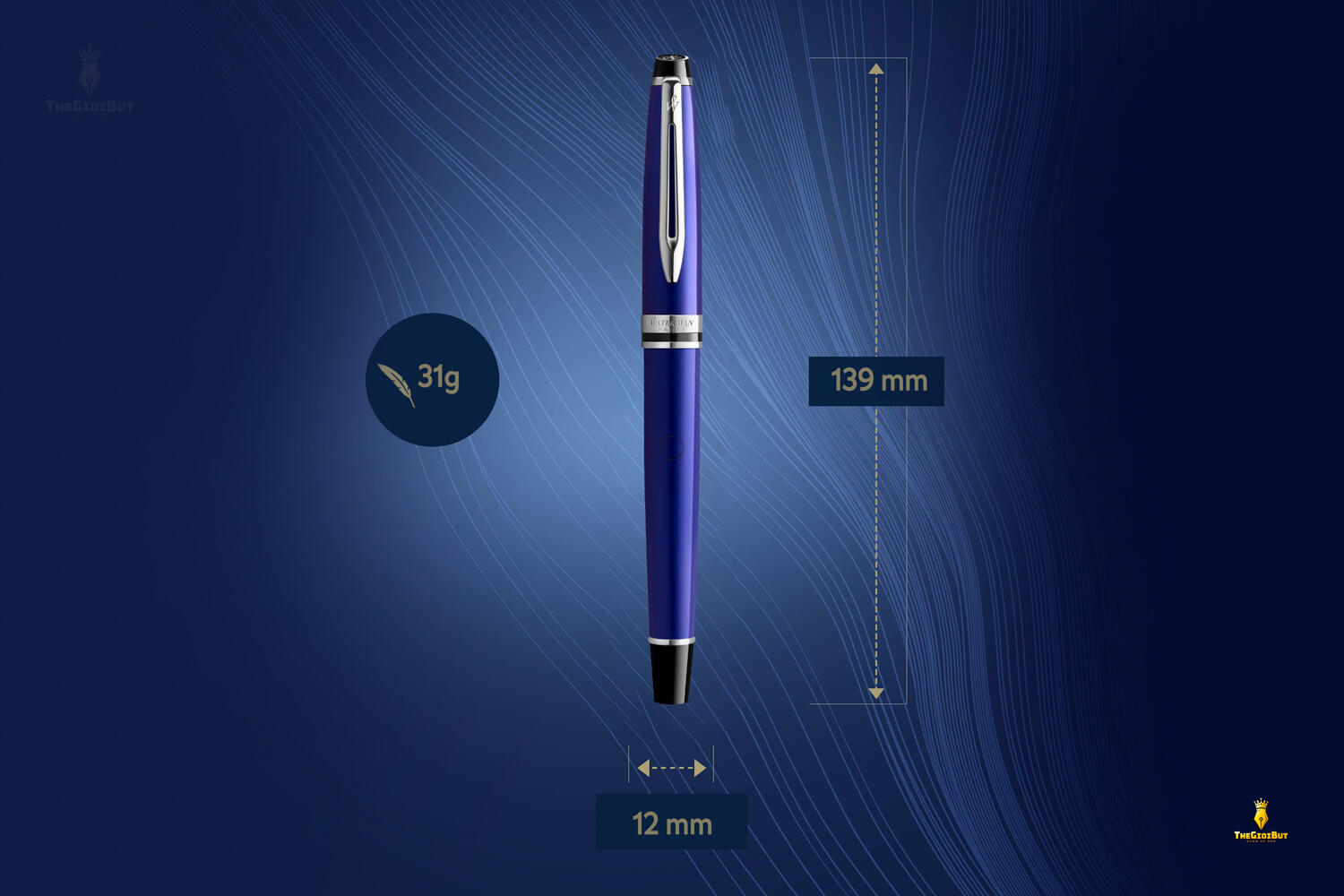 Bút dạ bi Waterman Expert 3 Blue Lacquer CT Rollerball Pen 2093458