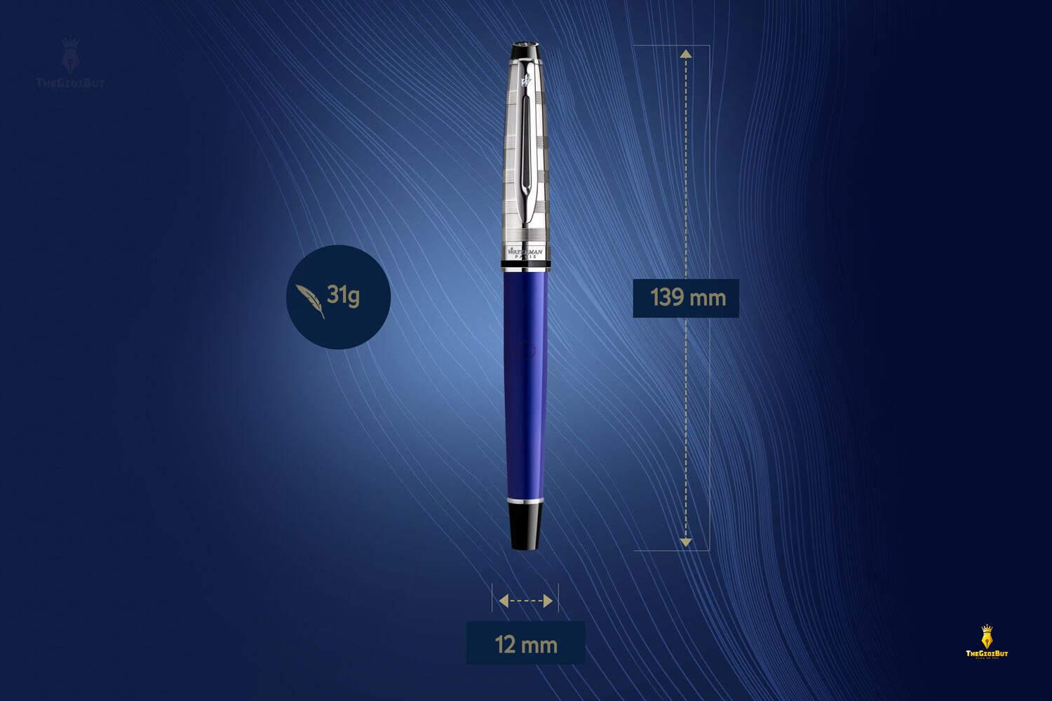 Bút dạ bi Waterman Expert 3 Deluxe Blue CT Rollerball Pen 2093656