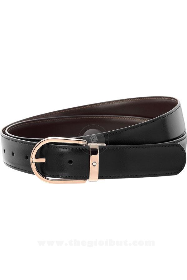 Thắt lưng Montblanc Business Red Gold Reversible Black/Brown Leather Belt 111633