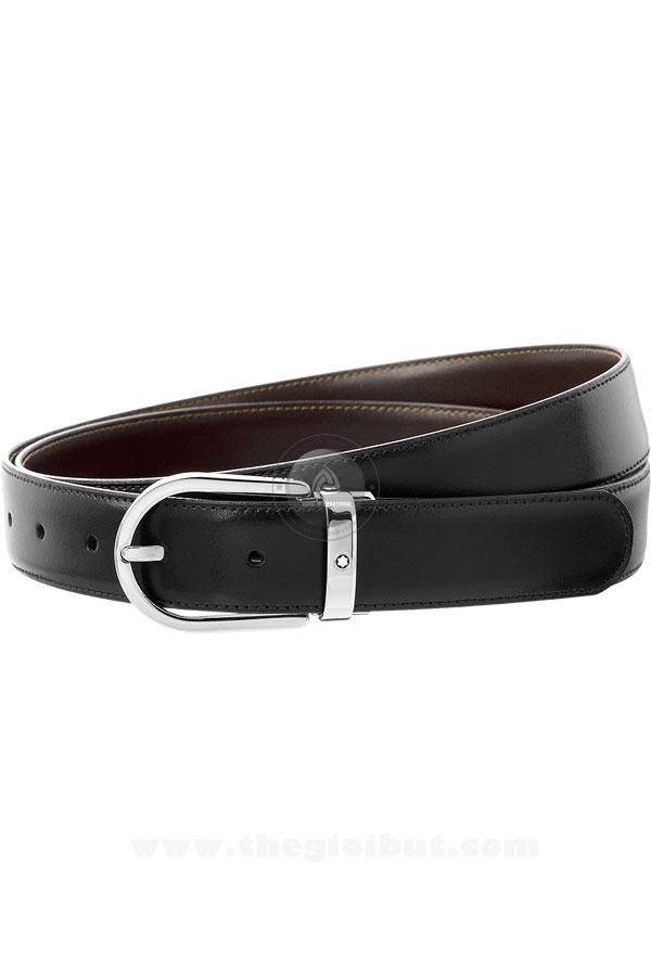 Thắt lưng Montblanc Business Palladium Reversible Black/Brown Leather Belt 38157