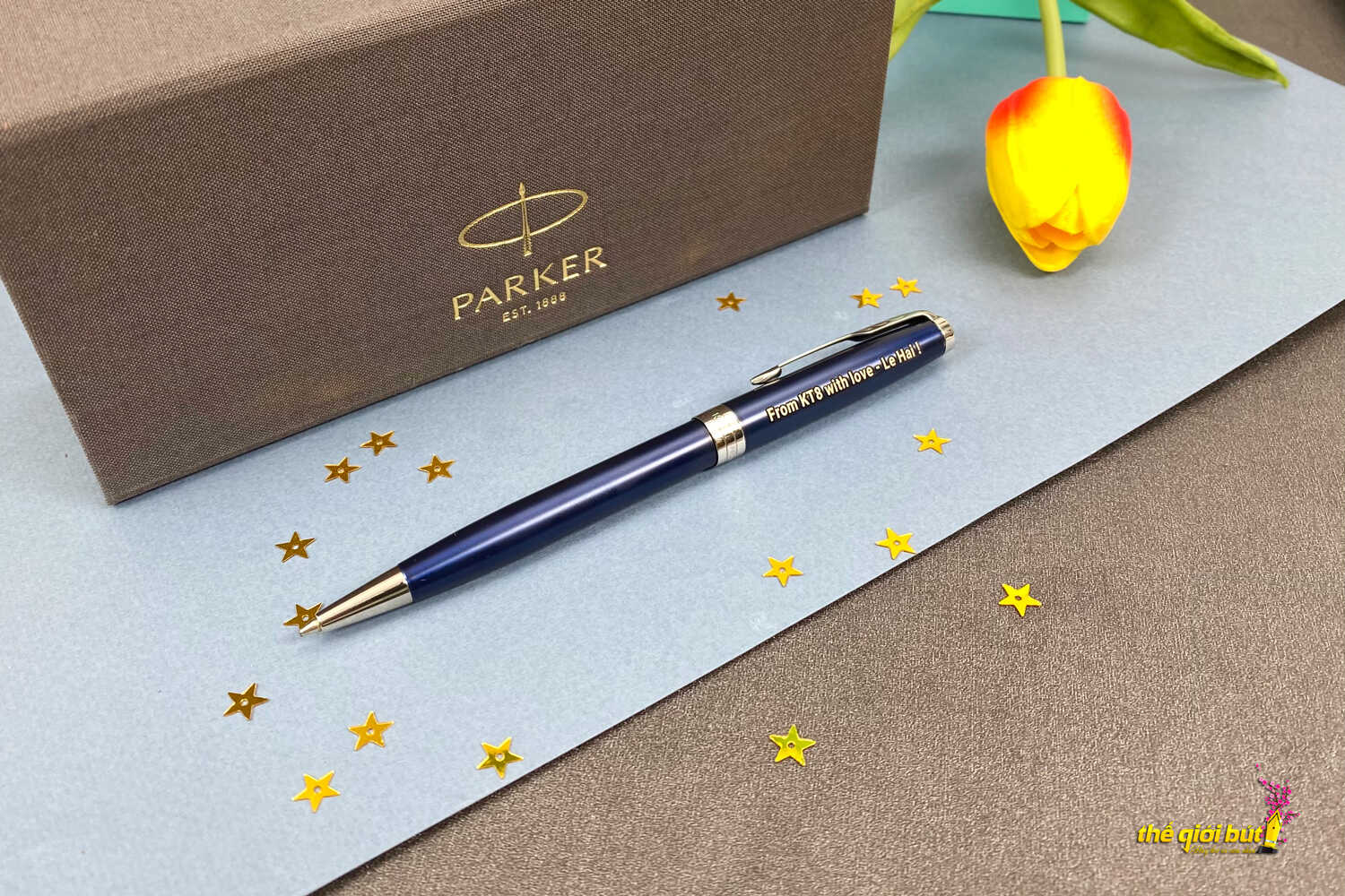 Bút bi Parker Sonnet Subtle Blue Lacquer CT Ballpoint Pen 1931536