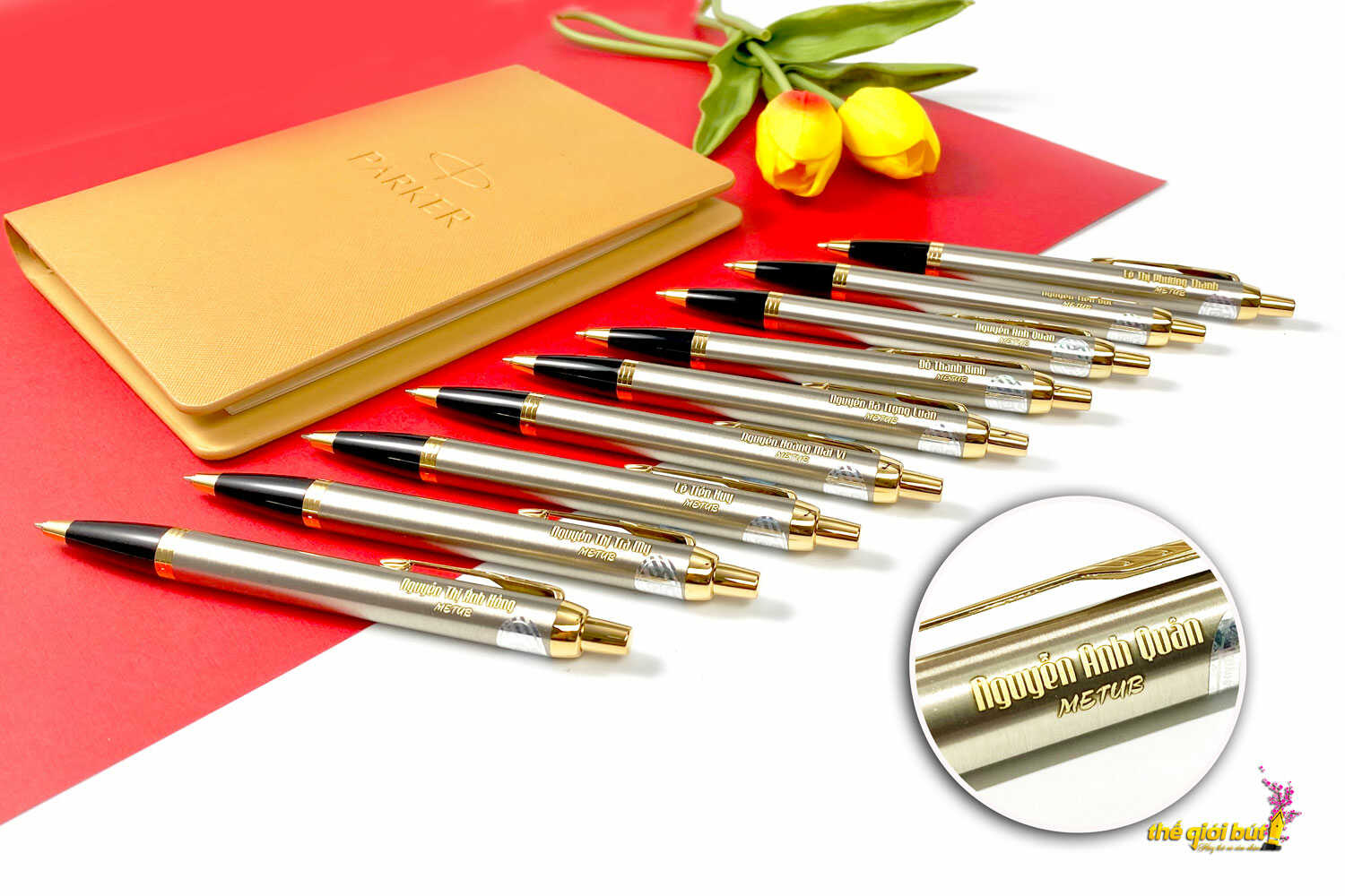 Bút bi Parker IM 2017 Brushed Metal GT Ballpoint Pen 1931670