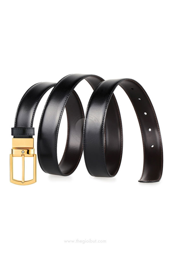 Thắt lưng Montblanc Classic Gold Reversible Black/Brown Leather Belt 109739