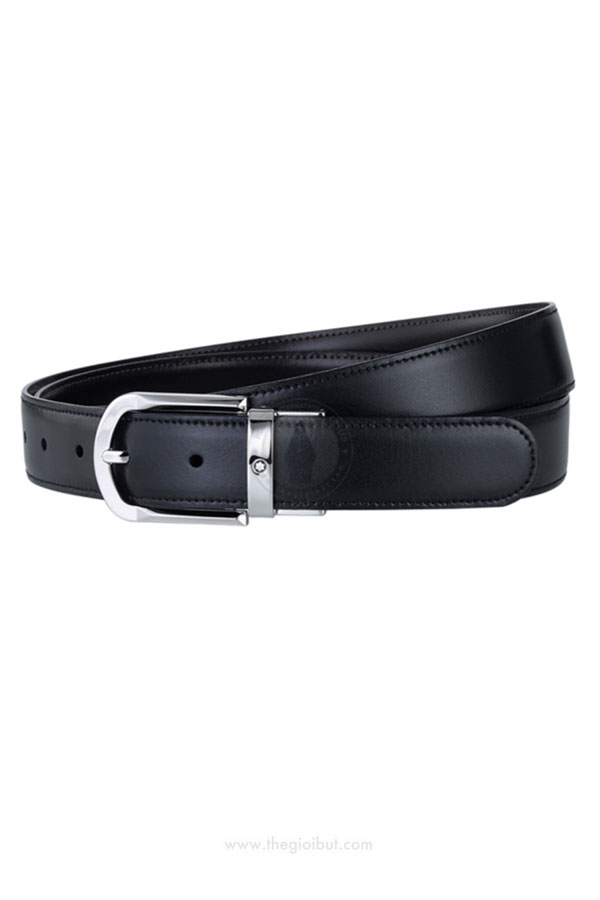Thắt lưng Montblanc Classic Palladium Reversible Black/Brown Leather Belt 111080