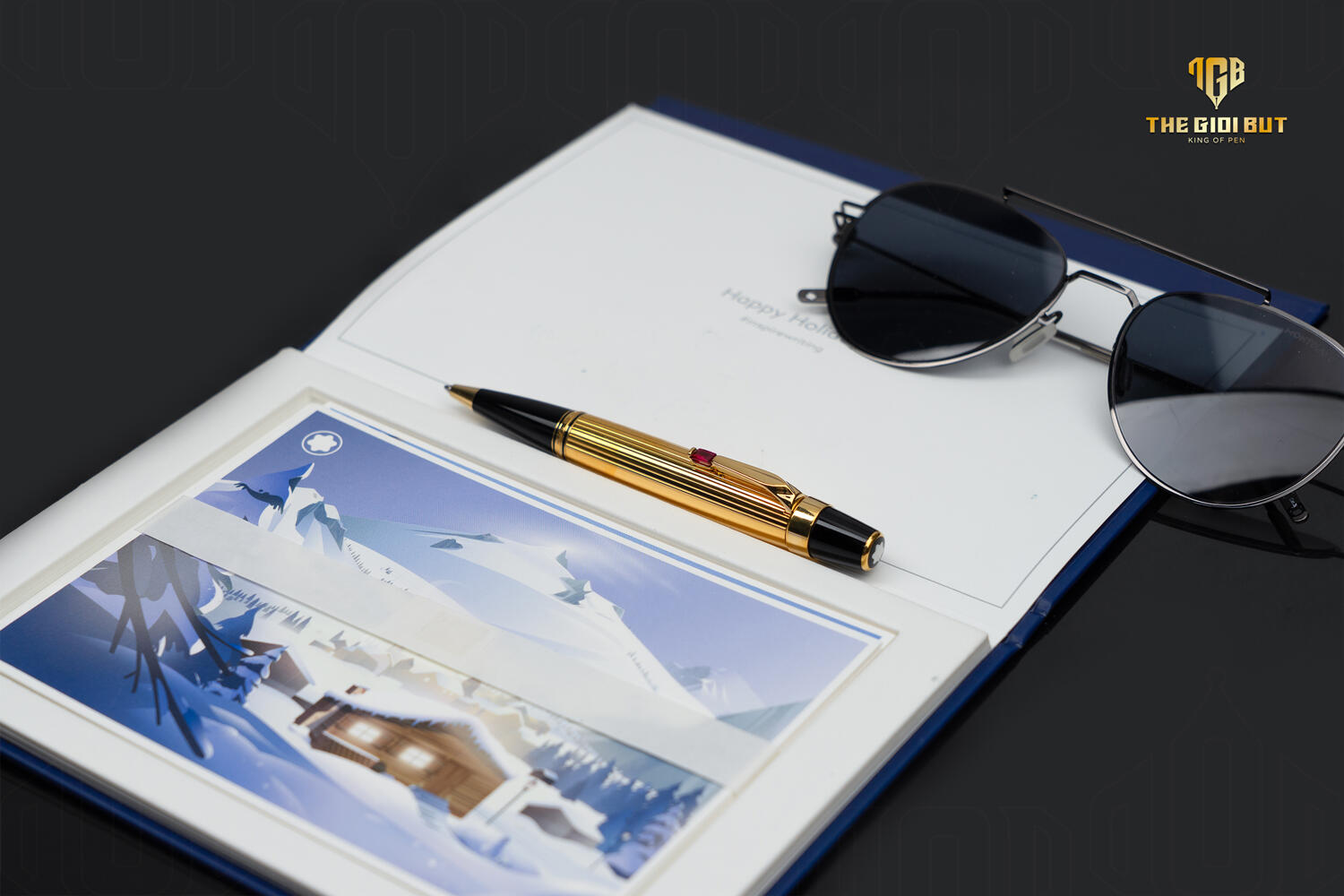 Montblanc Boheme Gold Plated Rouge Ballpoint Pen 5814 801