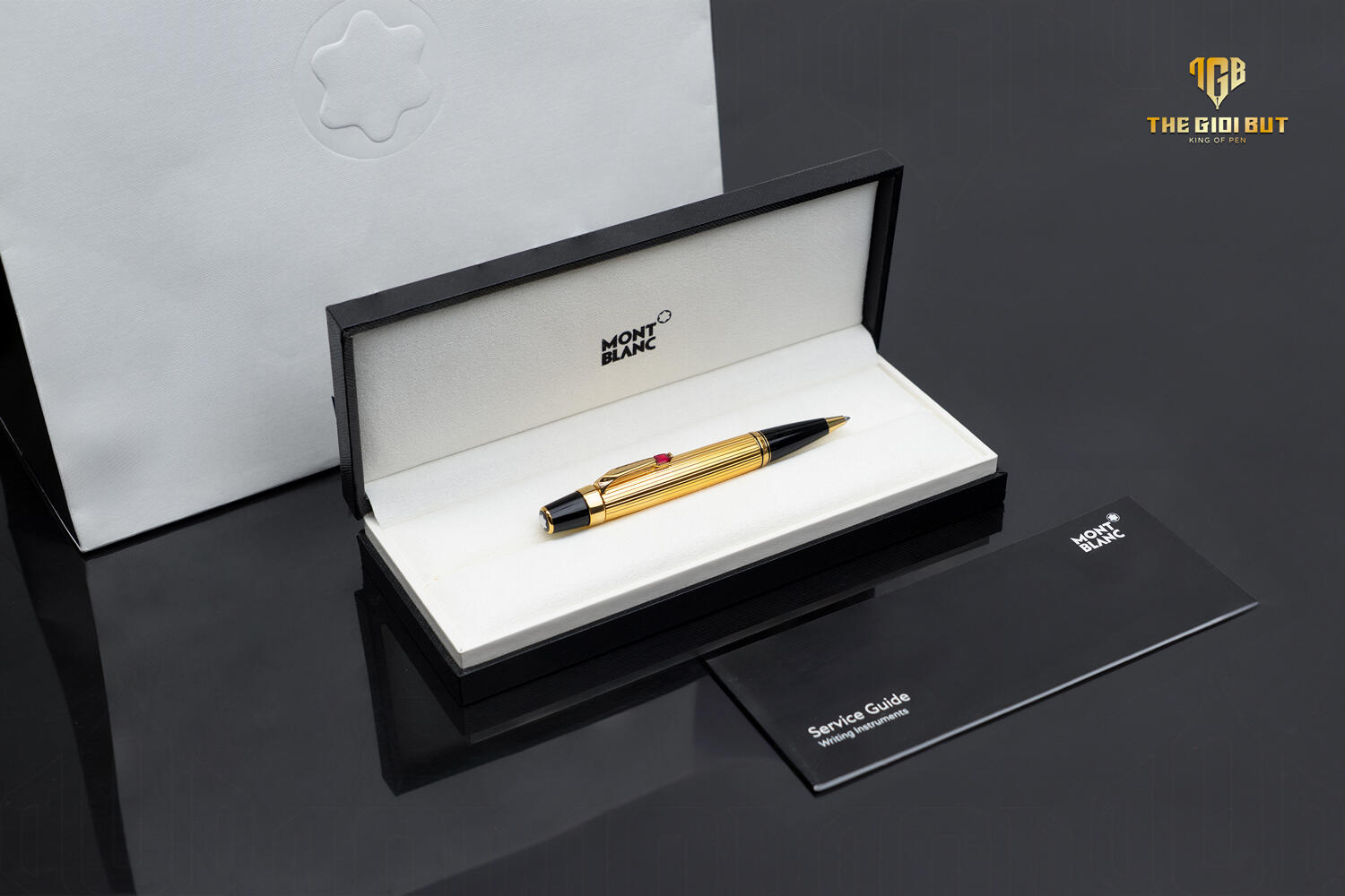 Montblanc Boheme Gold Plated Rouge Ballpoint Pen 5814 Box