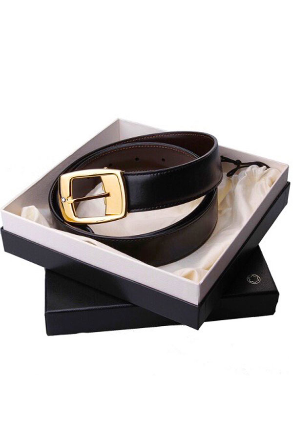 Thắt lưng Montblanc Classic Gold Reversible Black/Brown Leather Belt 5562