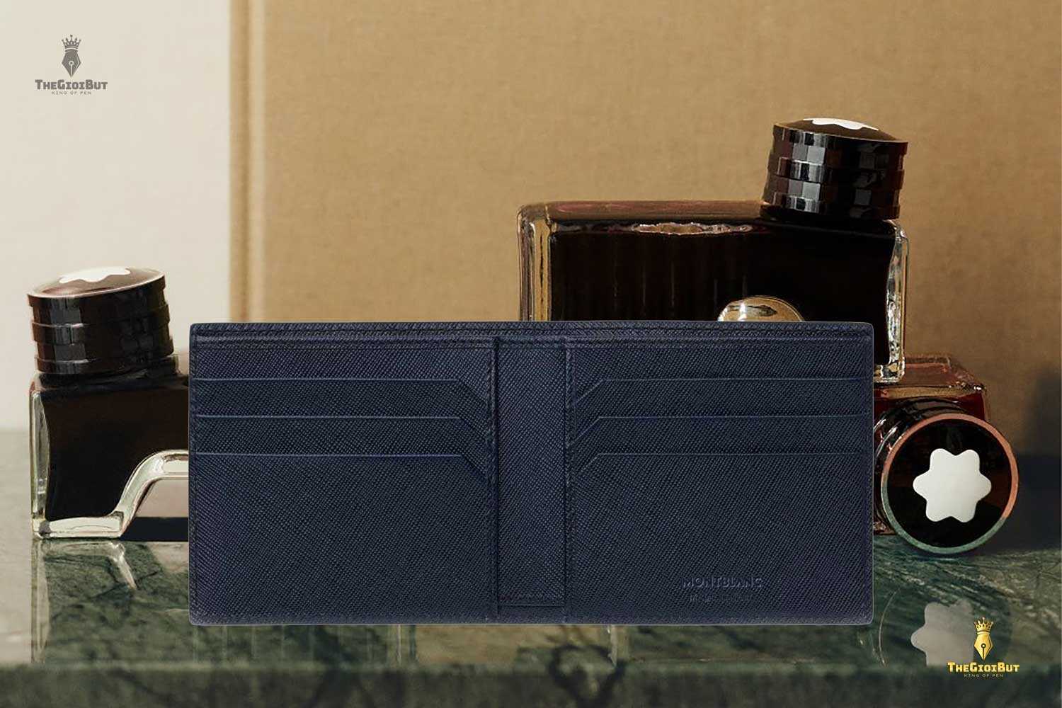 Ví da Montblanc Sartorial 6cc Indigo Wallet MB113217