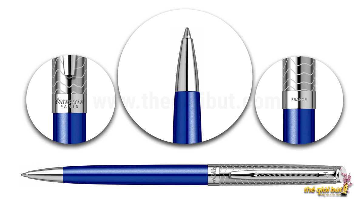 Bút bi Waterman Hemisphere Deluxe Blue Wave Ballpoint Pen