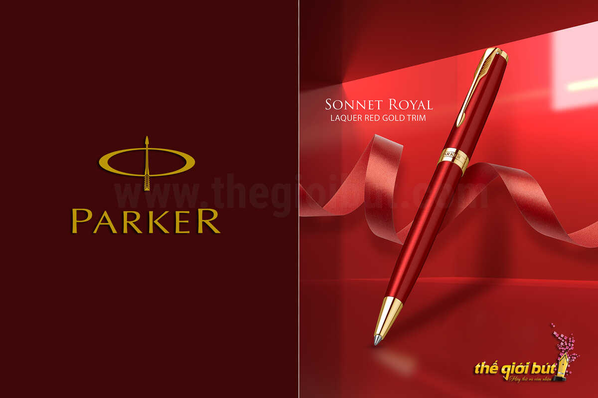 Bút bi Parker Sonnet Red Lacquer GT Ballpoint Pen 1931476