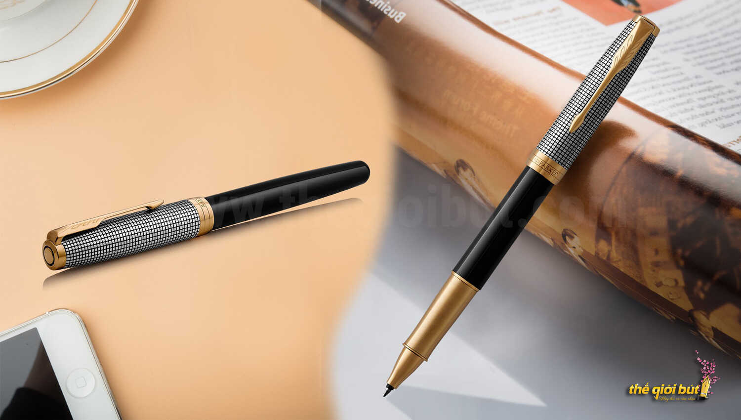 Bút dạ bi Parker Sonnet 2017 Chiselled Silver Black GT Rollerball