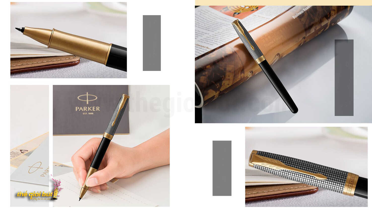 Bút dạ bi Parker Sonnet 2017 Chiselled Silver Black GT Rollerball