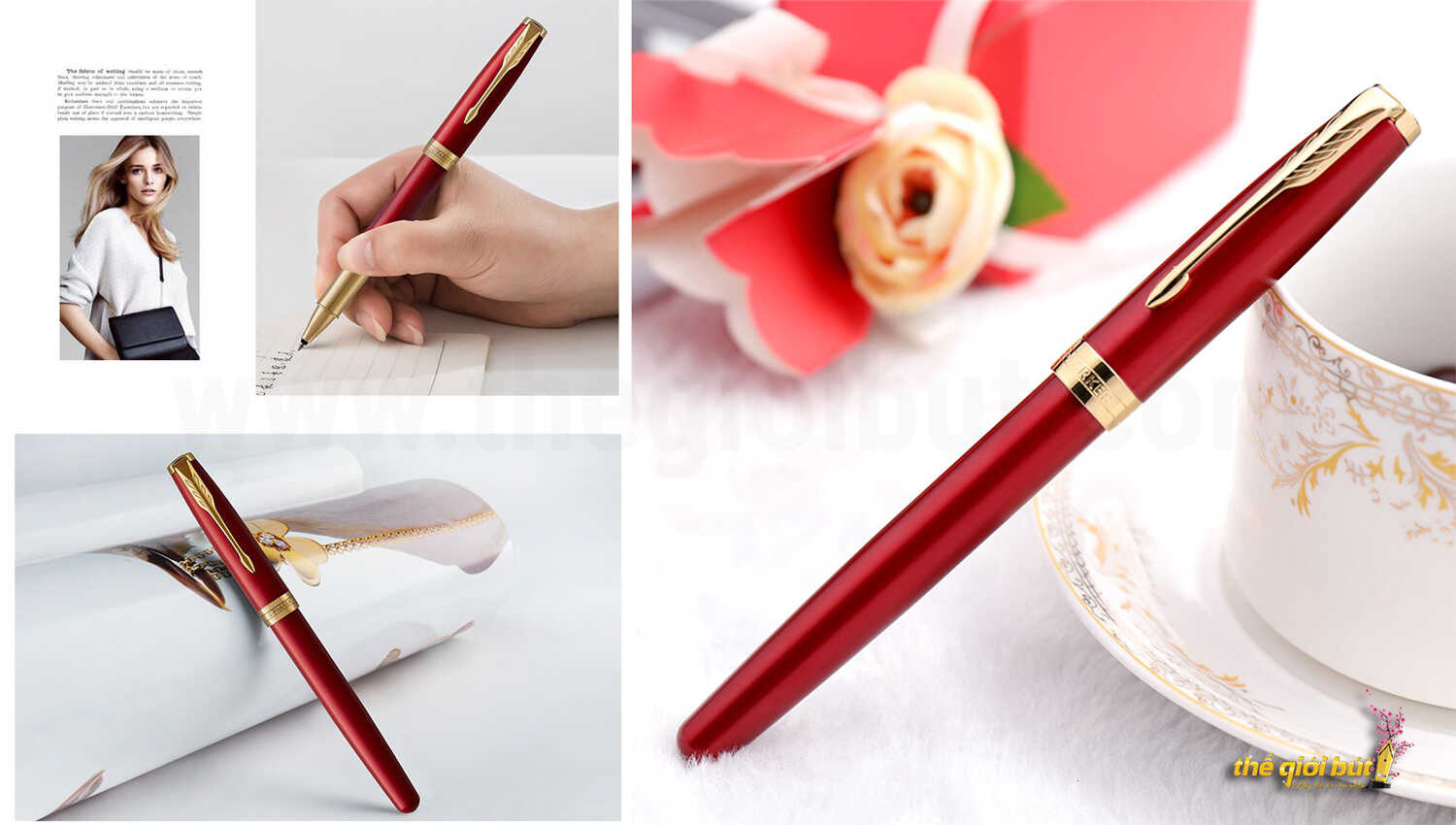 Bút dạ bi Parker Sonnet 2017 Red Lacquer GT Rollerball