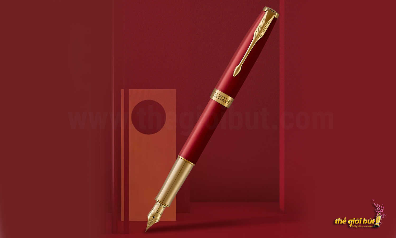 Bút máy Parker Sonnet Red Lacquer GT Fountain Pen 1931474