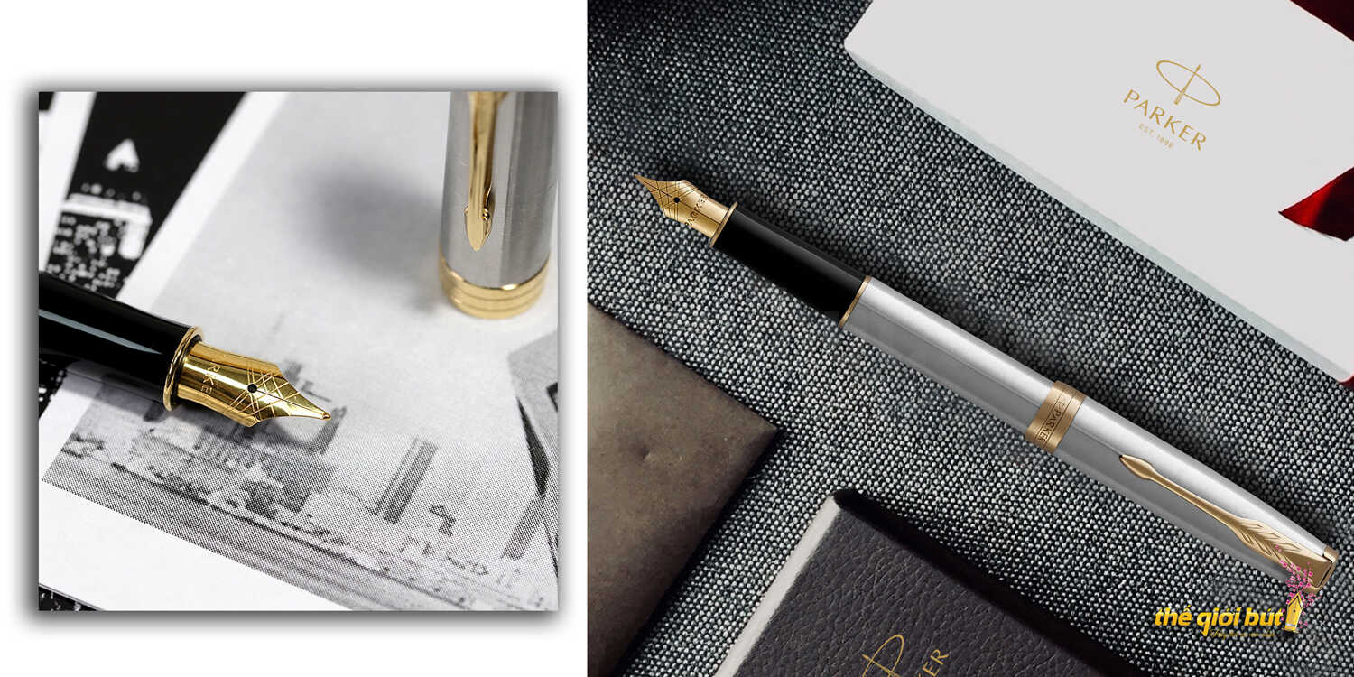 Bút máy Parker Sonnet Stainless Steel GT Fountain Pen