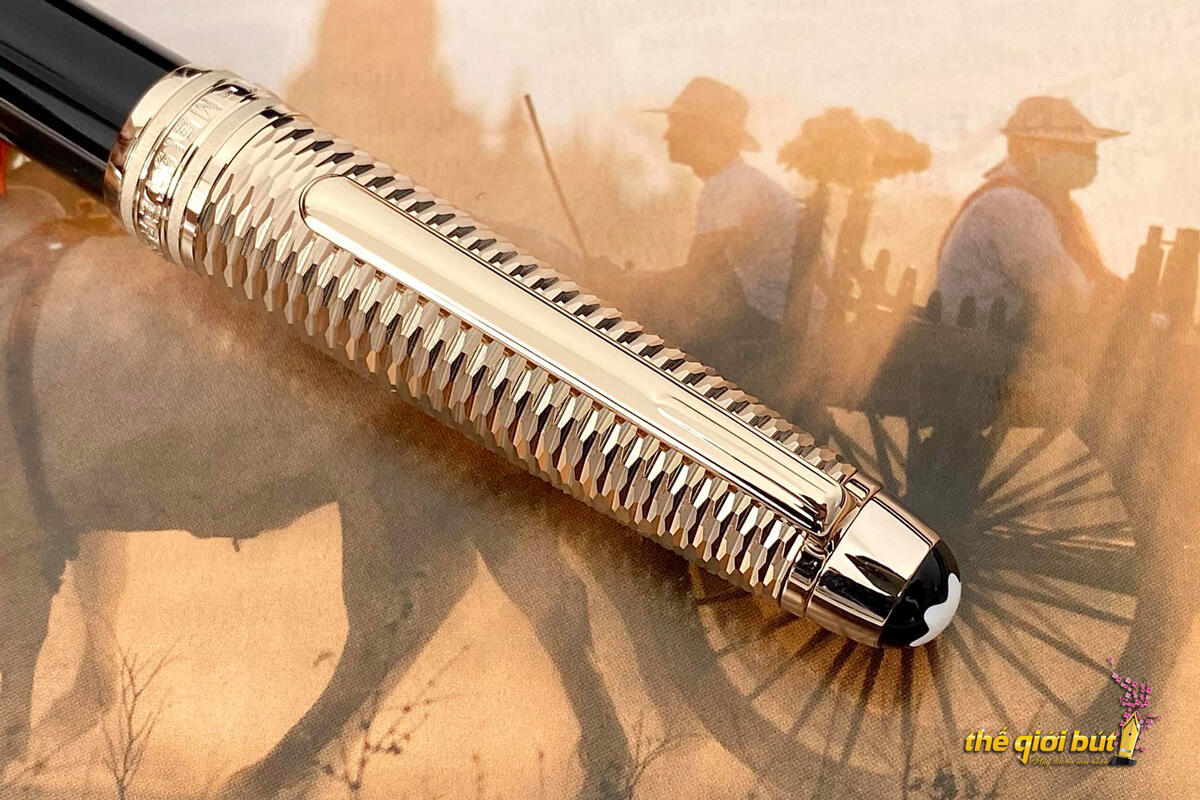 Bút dạ bi Montblanc Meisterstuck Doue Geometry Champagne Gold Rollerball