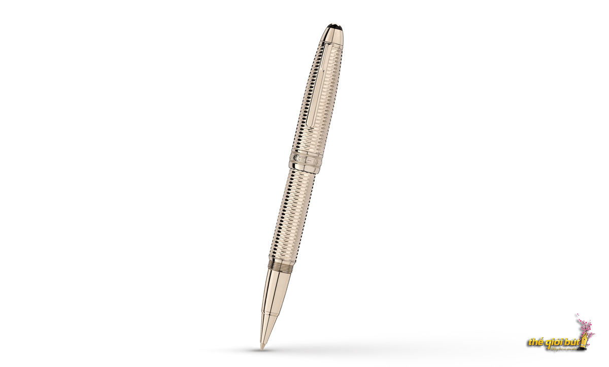 Bút dạ bi Montblanc Meisterstuck Geometry Solitaire Champagne Gold Legrand Rollerball 118102