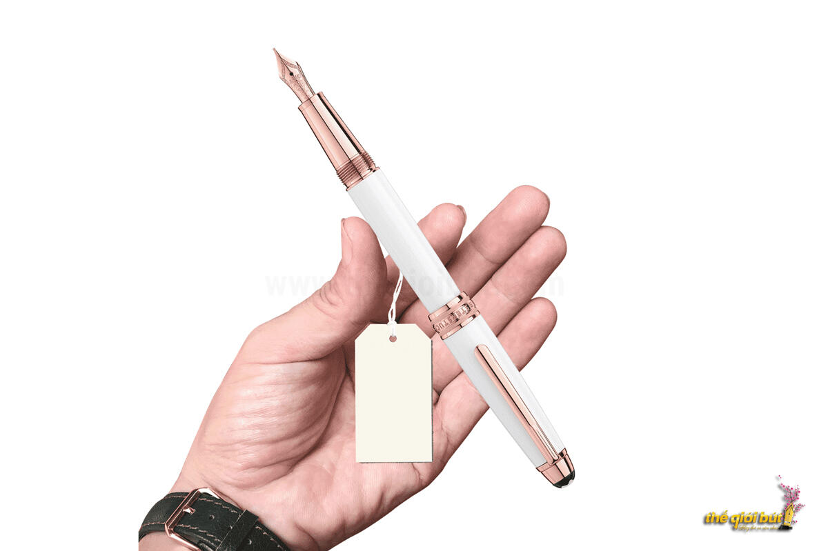 Bút máy Montblanc Meisterstuck White Solitaire Rose Gold Fountain Pen 113323