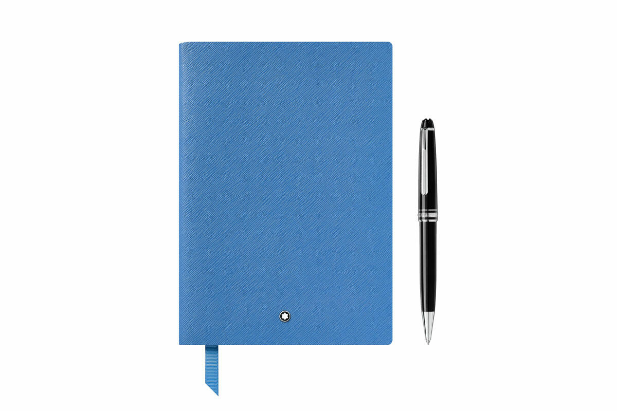 Gifts set Montblanc Meisterstuck Classique Platinum BP And Notebook 146 Technicolor Blue 124172