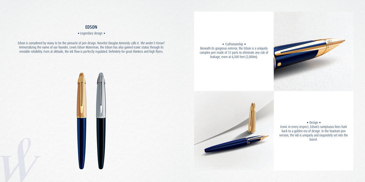 Bút bi Waterman Edson Sapphire Blue Ballpoint Pen S0106880