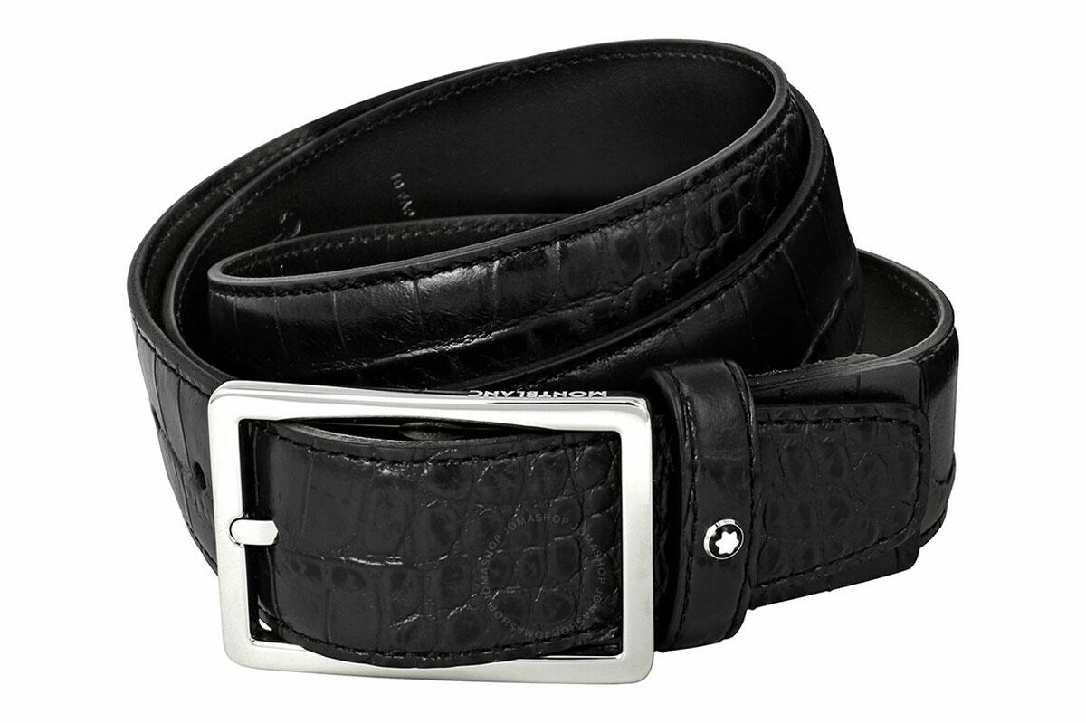 Thắt lưng Montblanc Casual Black Line Leather Belt 112935