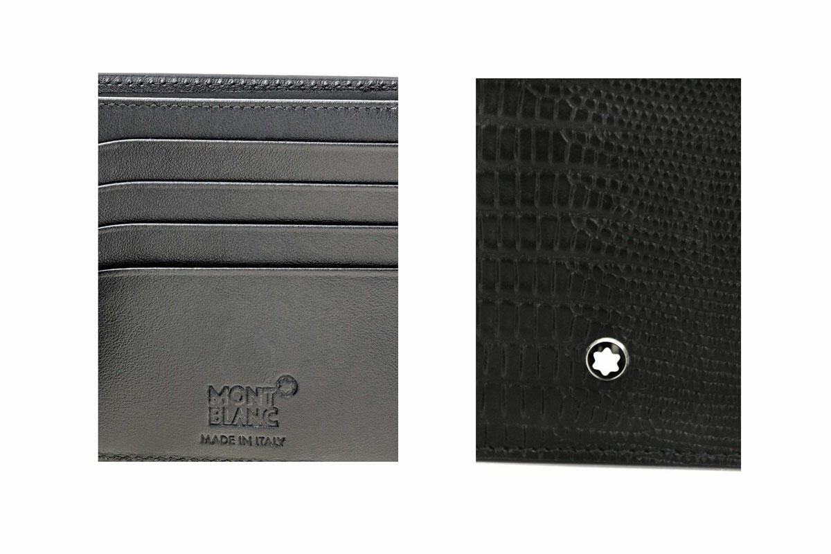 Ví da Montblanc Meisterstuck Selection Lizard Black Leather 8cc Wallet 116290