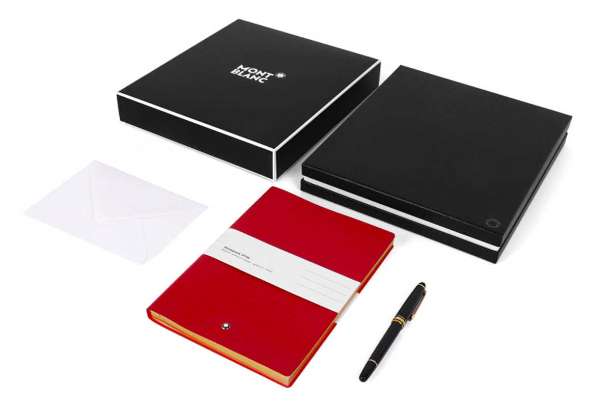 Gifts set Montblanc Meisterstuck Classique Gold Coated Rollerball And Notebook 146 Red 123754