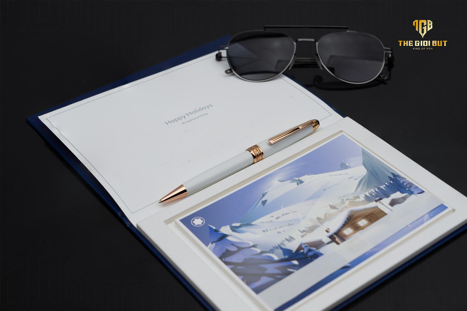 Montblanc Meisterstuck White Solitaire Rose Gold Ballpoint Pen Mb113325 801 Optimized