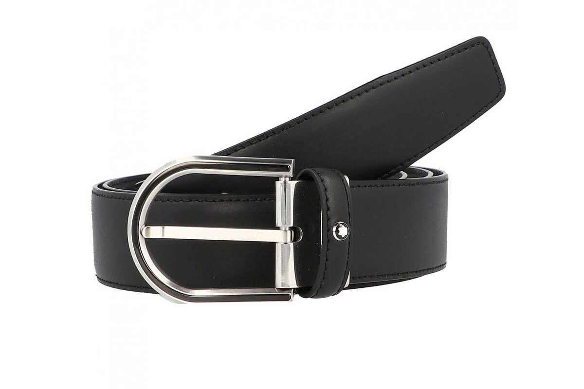 Thắt lưng Montblanc Belts Horseshoe Buckle Black 35mm 126032