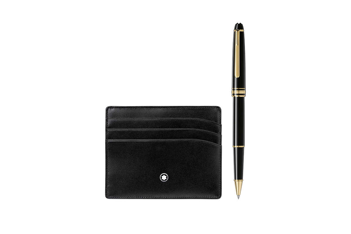 Montblanc Meisterstuck Gold RB & Pocket Holder 6cc Set MB123752