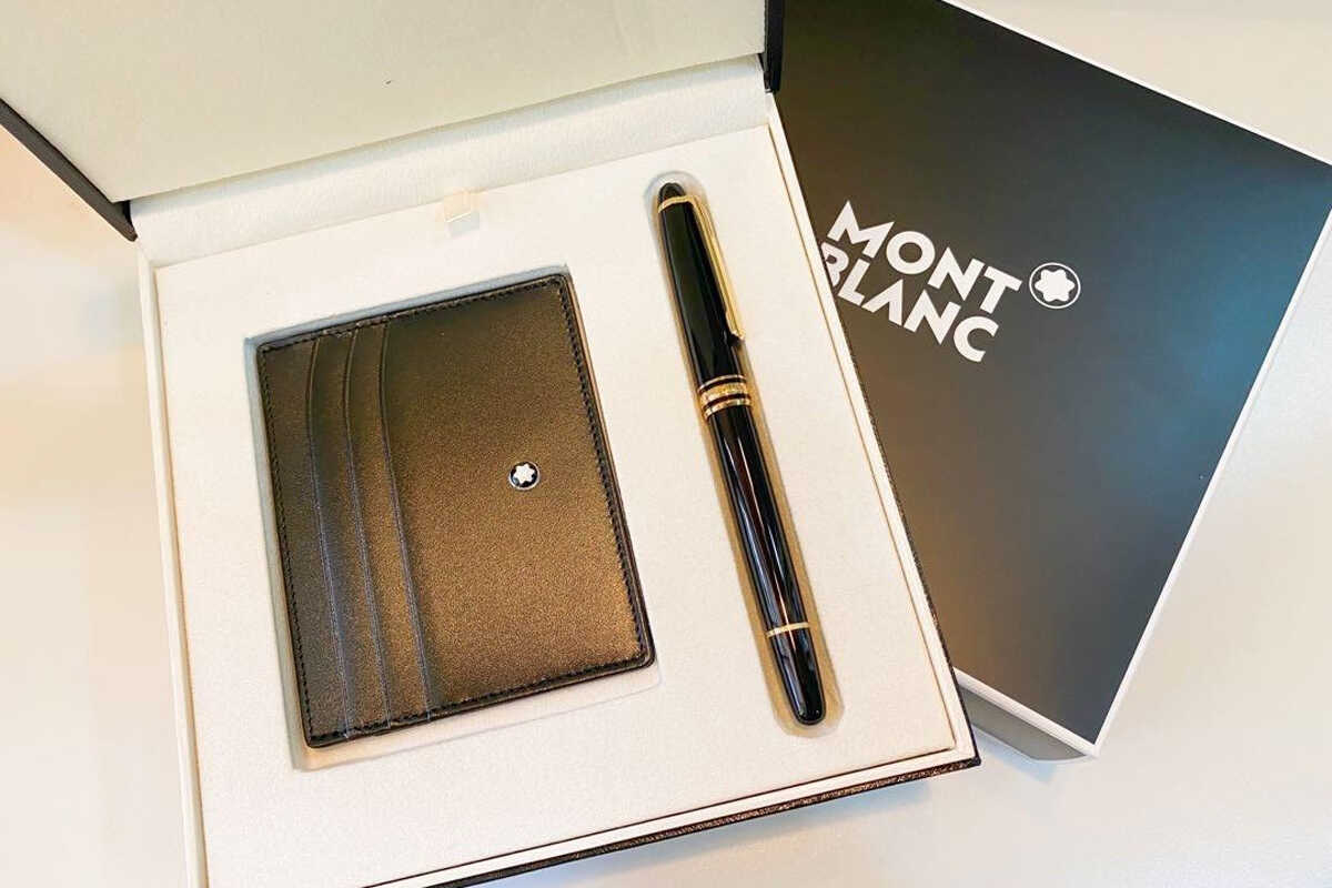 Montblanc Meisterstuck Gold RB & Pocket Holder 6cc Set MB123752