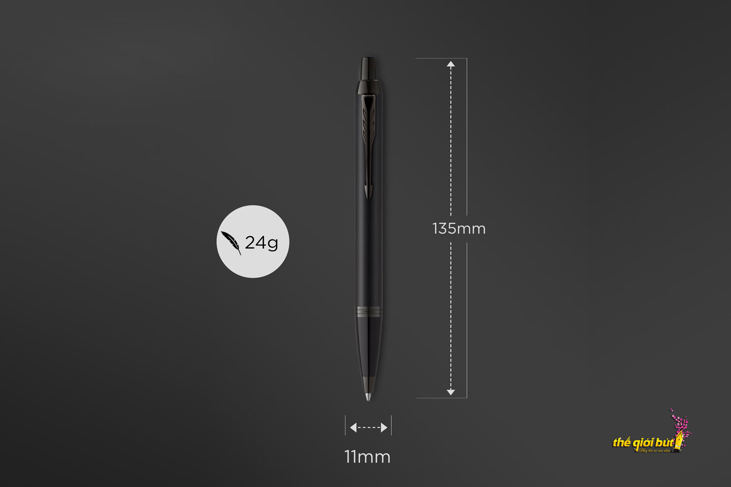 Bút bi Parker IM Achromatic Black Ballpoint Pen 2127892