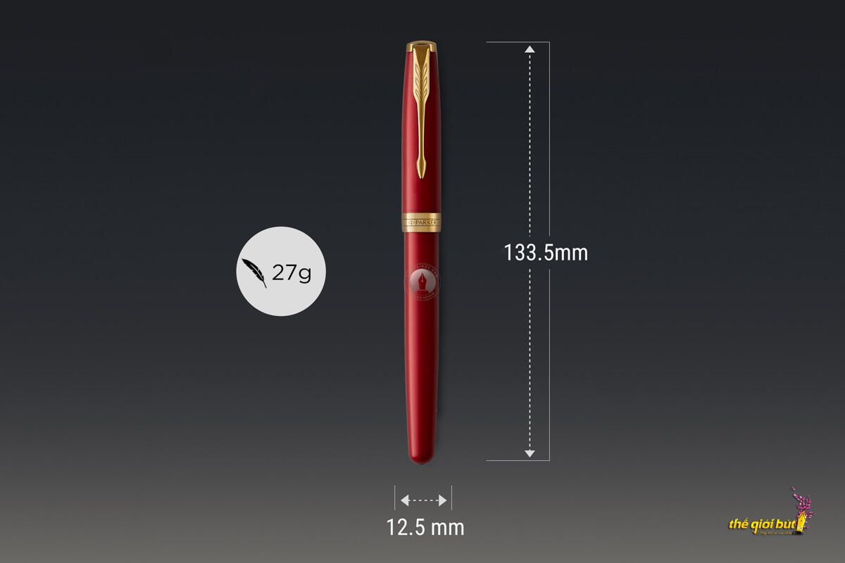 Bút dạ bi Parker Sonnet Red 18K Lacquer GT Rollerball Pen 1948085