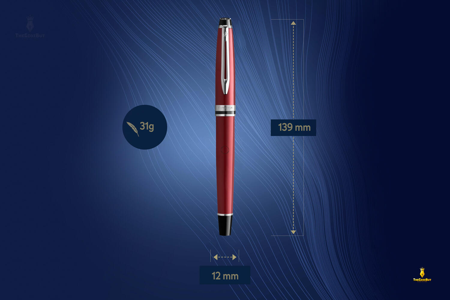 Bút dạ bi Waterman Expert 3 Dark Red Lacquer CT Rollerball Pen 2093652