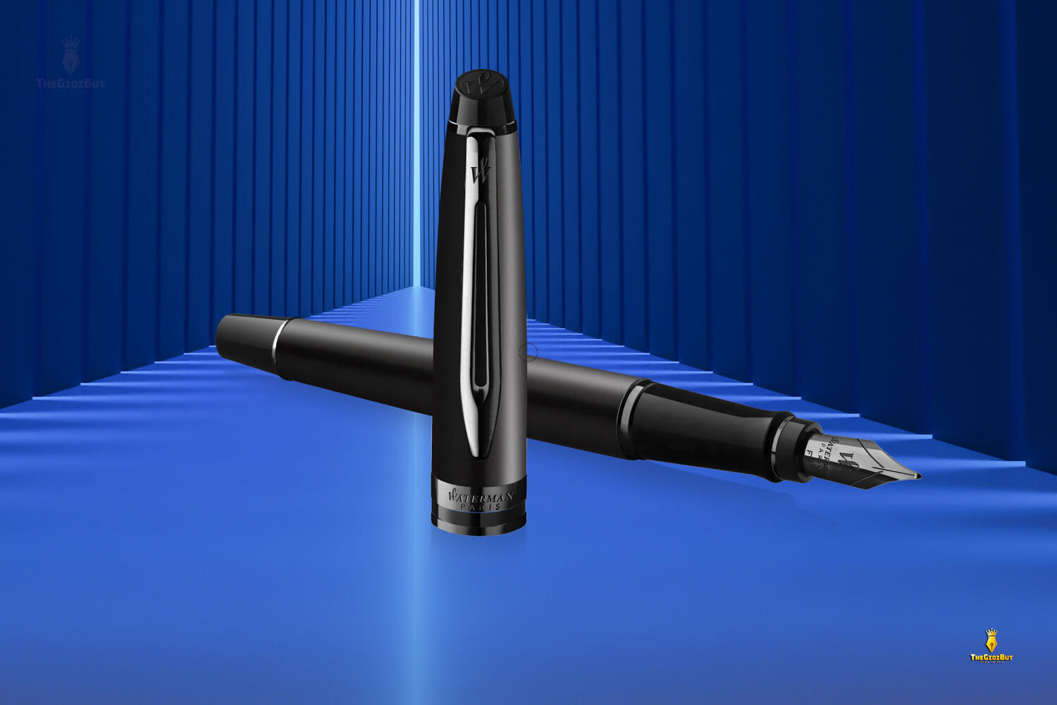 Bút máy Waterman Expert Metallic Black Lacquer RT Fountain Pen 2119188