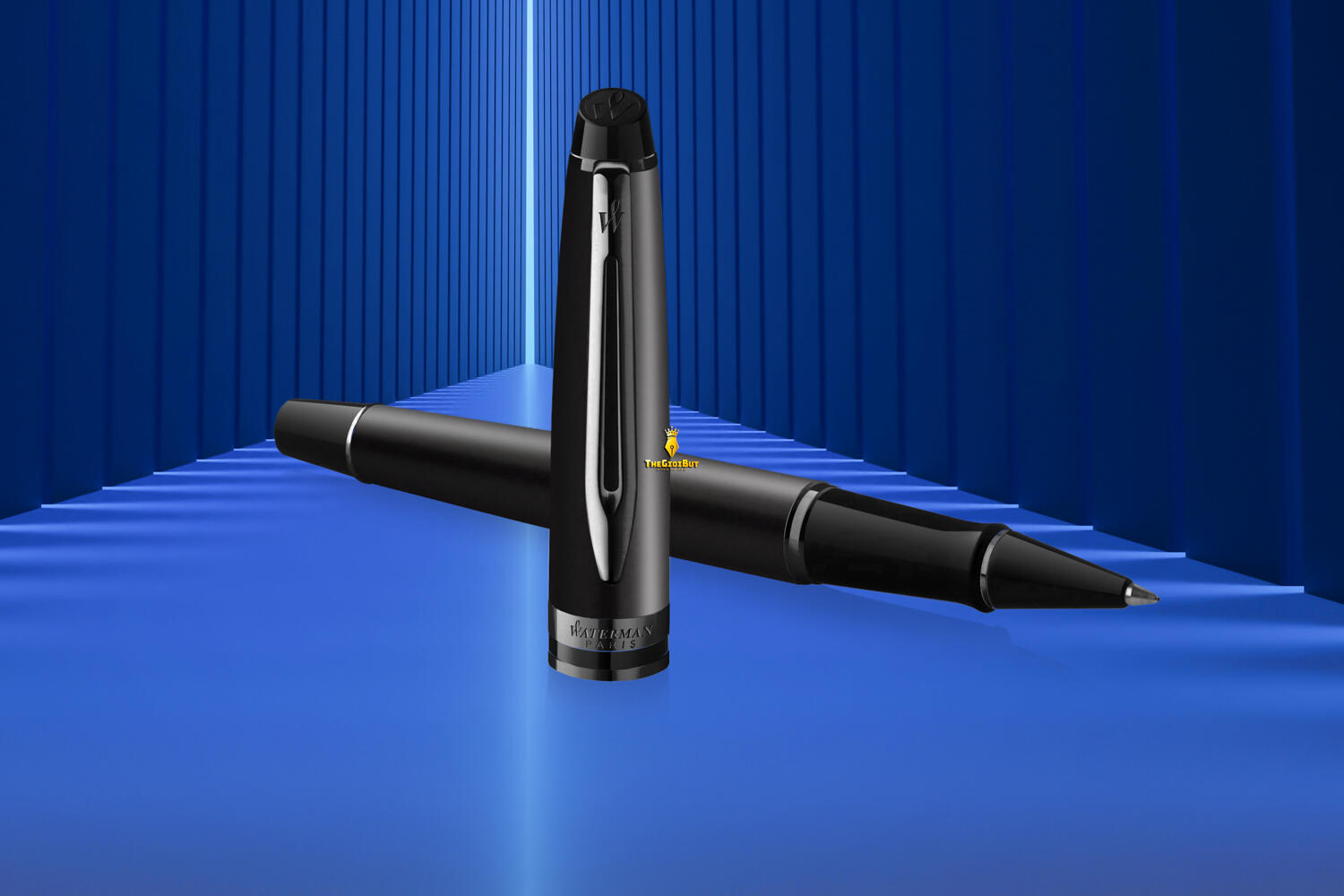 Bút dạ bi Waterman Expert Metallic Black Lacquer RT Rollerball Pen 2119190