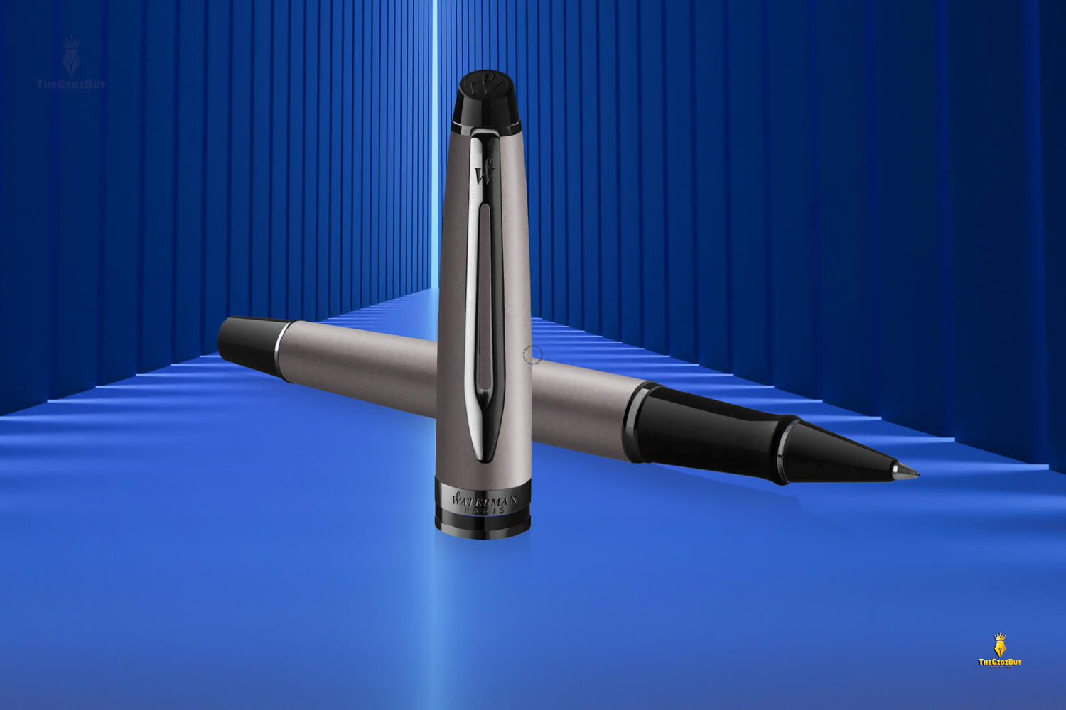 Bút dạ bi Waterman Expert Metallic Silver Lacquer RT Rollerball Pen 2119255