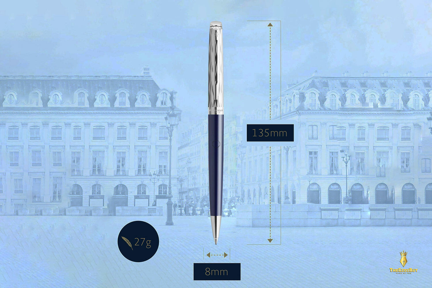 Bút bi Waterman Hemisphere Lessence Blue CT Ballpoint Pen 2166470