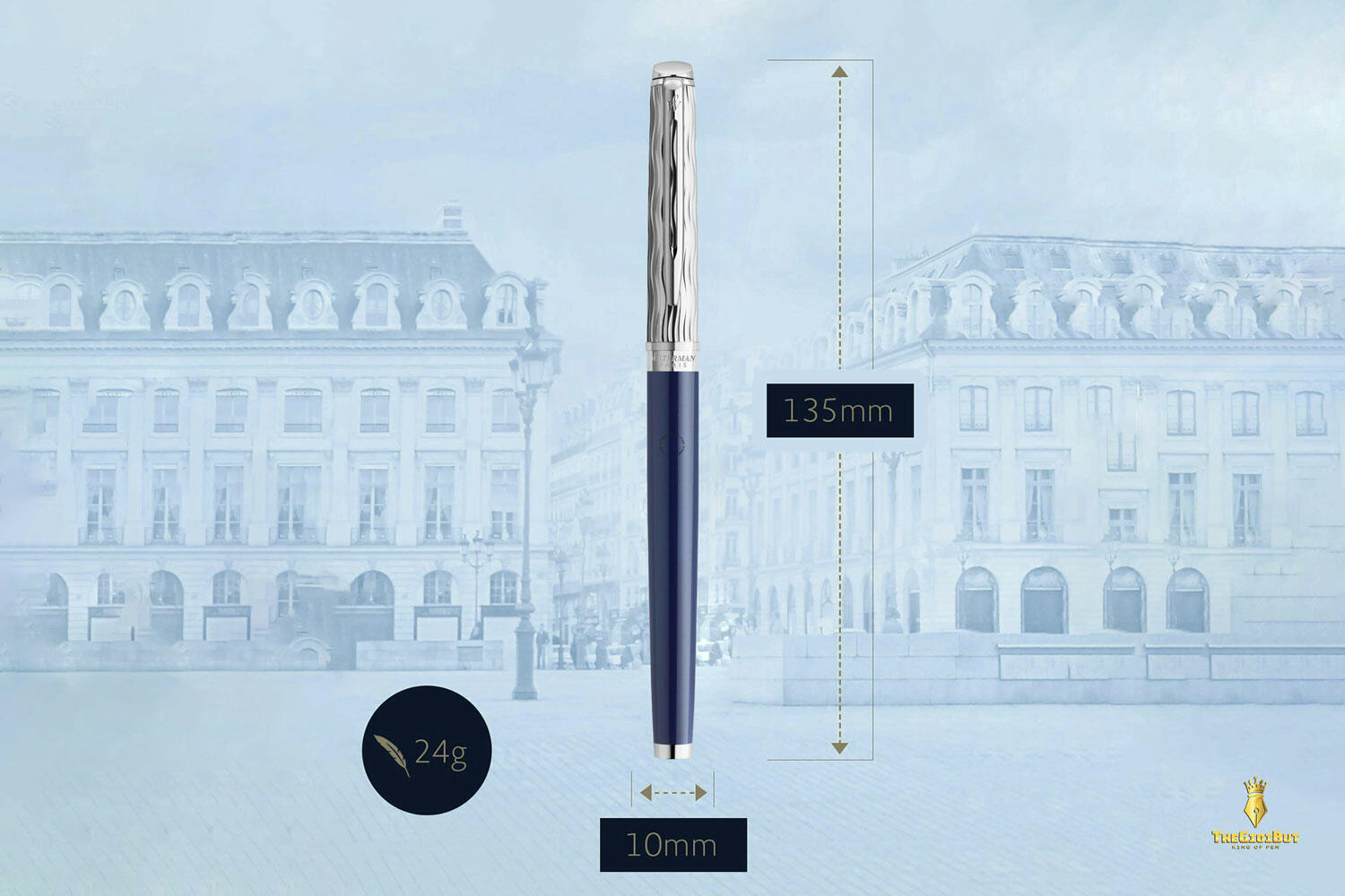 Bút dạ bi Waterman Hemisphere Lessence Blue Lacquer CT Rollerball Pen 2166469