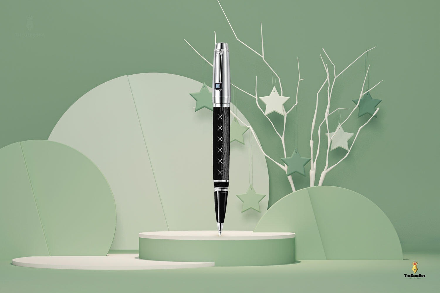 Bút dạ bi Montblanc Boheme Black Sharkskin Rollerball Pen 3825