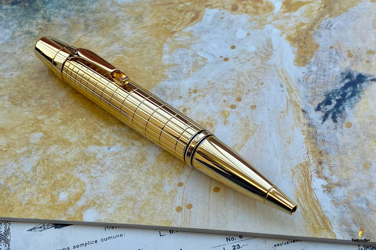 Bút bi MontBlanc Boheme Solitaire Gold Plated Citrine Ballpoint Pen 7514