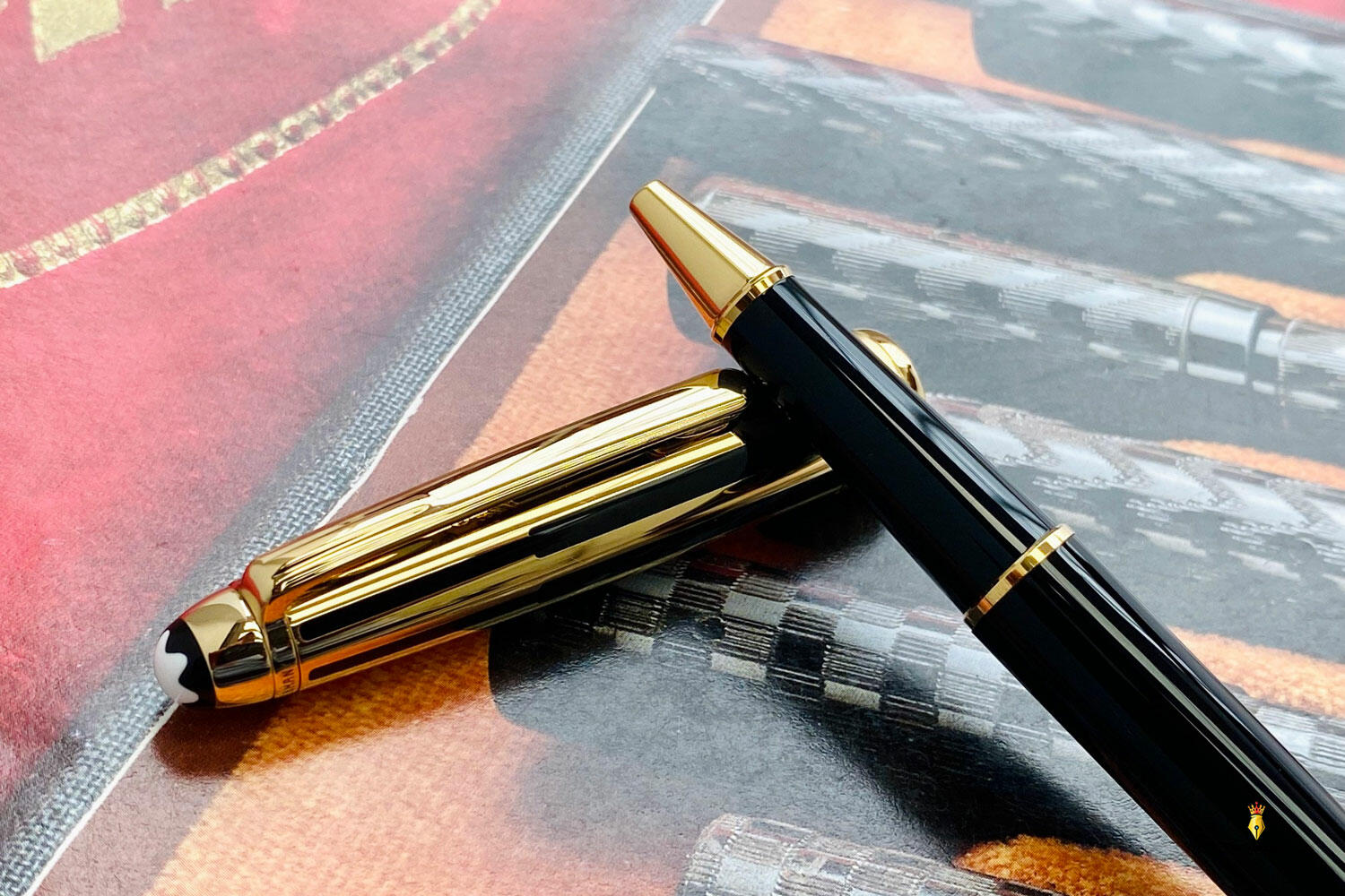 Bút dạ bi Montblanc Meisterstuck Solitaire Doue Gold and Black Classique Rollerball 35989