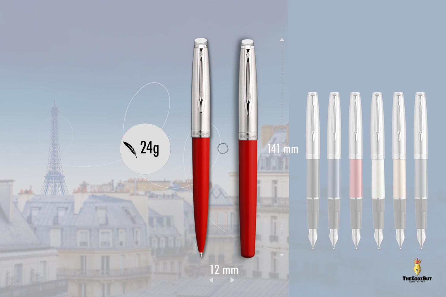 Bút dạ bi Waterman Embleme Red CT Rollerball 2157412