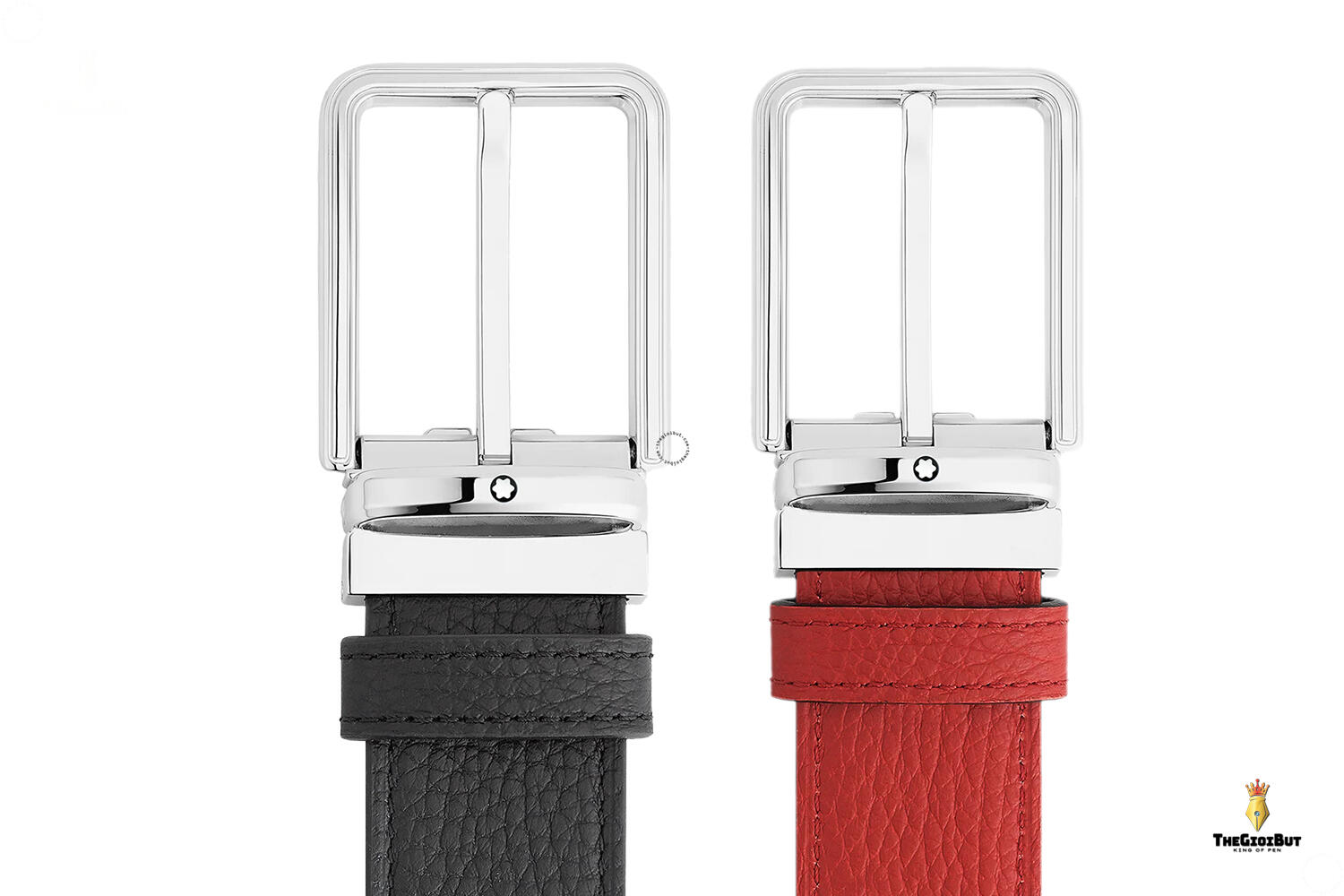 Thắt lưng Montblanc Black Red 32mm Reversible Belts MB128768