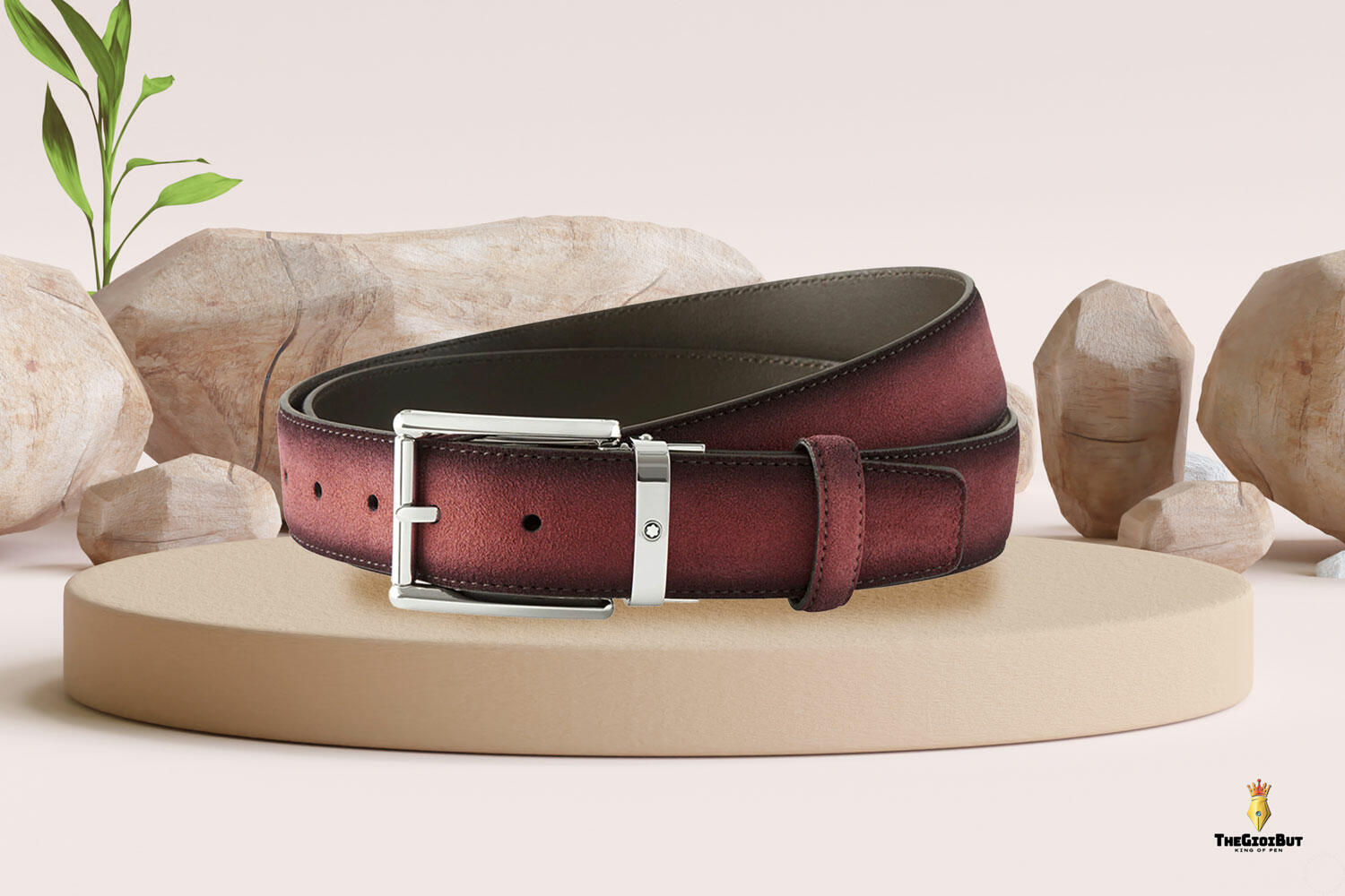 Thắt lưng Montblanc Casual Line 35 mm Burgundy Belt 116723