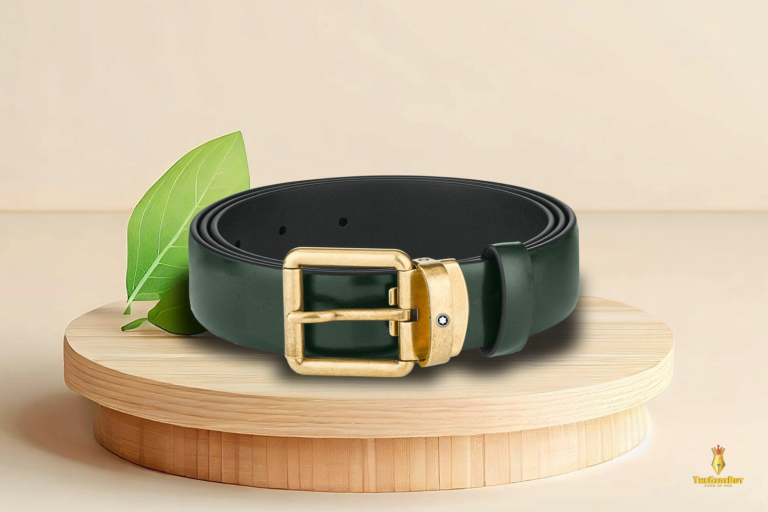 Thắt lưng Montblanc Brushed Green 30mm Leather Belt MB129454